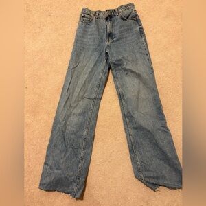 zara raw hem straight leg jeans